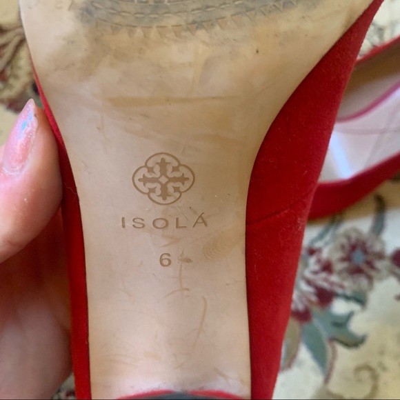 Red Suede Isola Pumps - Picture 9 of 10